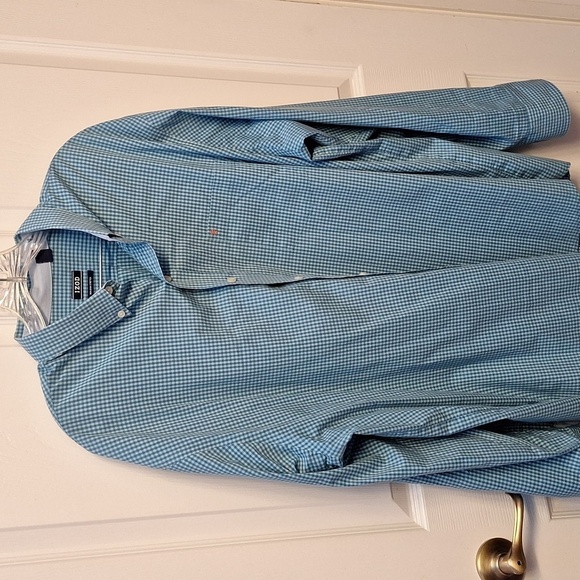 F mens Izod blue long sleeve button down shirt size XL - Picture 1 of 4
